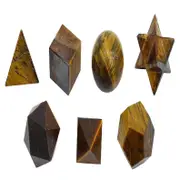 7 Pieces Tiger Eye Sacred Geometry Crystal Healing Spiritual Meditation