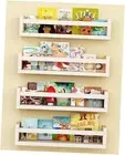 Set of 4 Wall-Mounted Kid's Bookshelf - Floating Nursery Book 16.5 Inches White