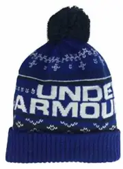 Under Armour Men's Retro Pom 3.0, Knit Cap Hat Blue/White OSFA 1318515-400