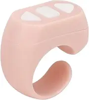 Bluetooth App Page Turner, Remote Control Scrolling Ring Clicker Phone Video Recording Remote for TIK Tok, Reading, Hone Finger Remote Holder for iOS Android (Pink)