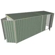 Build-a-Shed 1.5 x 5.2 x 2m Hinged Door Tunnel Shed With Hinged Side Door - Green