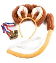 Courageous Lion Kids Costume Wizard of Oz Accessory Kit: Ears Tail Courage Medal