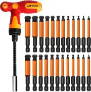 Ball End Hex Head Allen Wrench Drill Bit Set with T Handle Ratchet Driver, 24PCS