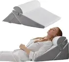 Wedge Pillow Headboard, Orthopedic Bed Wedge Pillow Set 3Pcs, Adjustable Pillow