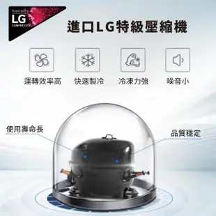 【SANSUI 山水】雙門雙溫控行動冰箱55L 小冰箱/露營冰箱 LG壓縮機(SL-G55N)