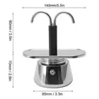 HB0 2 Cup 100ML Moka Pot Double Head Stainless Steel Mocha Coffee Pot New