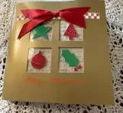 Junk Journal Handmade 6”x6” Christmas Card Journal 1 Signature No Envelope