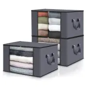 Double Zippered Large Storage Bags for Bedding, Clothes, Clear Window & Handles