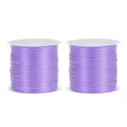 Elastic Cord DIY Making Stretchy String Craft Wire, Light Purple, 2 Rolls