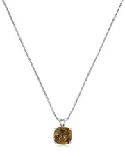 MaxColor Silver 3.60 ct. tw. Smoky Quartz Pendant Necklace