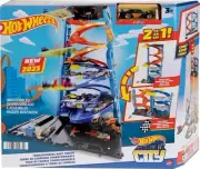 Hot Wheels Toy Car Track Set City Transforming Race Tower Single to Dual-Mode