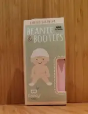 BOODY Organic Bamboo Baby Beanie & Booties Rose Pink Size 000 0-3 Months NEW