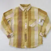 RVCA x Rose Machado Breeze Brown Yellow Flannel Shirt Women's XS Long Sleeve
