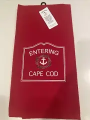 Cape Cod, MA Holiday Red Tea Towel • By Cape Crafters • Cotton • NWT • FREE SHIP