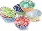 Ceramic Small Bowls dessert bowl - Porcelain 10 oz Cute Bowl Set for Rice | Soup | Snack | Ice Cream | Side Dishes - Colorful Kitchen serving bowls sets - Microwave and Oven Dishwasher Safe 4.75 Inch