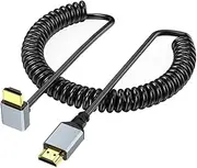 50-200cm Adjustable HDTV Port 4K Coiled Cable Male to Male Adapter Cord for TVs and Display Monitors 2.0 Version