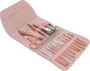 16pcs Rose Gold Nail Manicure Set Multi Functional Nail Trimmer Cutter Kit Ergonomic for Easy and Grooming