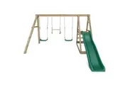 Lifespan Winston 4-Station Timber Swing Set with Green Slide