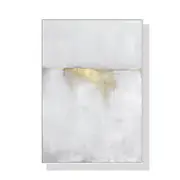 50Cmx70cm Abstract Gold White Single Ii White Frame Canvas Wall Art