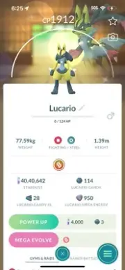 Shiny Lucario Pokémon Go Trade20k Or 1 Million Stardust