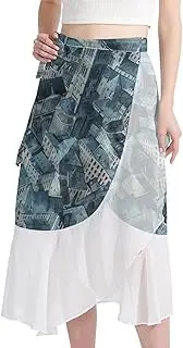 [FNETJXF] Beach Skirts for Women, Womens Beach Cover Up Sarong, Beach Sarongs Sheer Cover Ups, Painting Building Roof