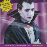 Vampire Cape with Collar Halloween Costume Black Vinyl 43" Unisex Adult NEW