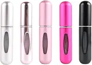 5PCS 5ml Premium Aluminium Refillable Perfume Atomiser Spray Bottles - Leakproof Travel Perfume Dispenser for Handbag, Pocket, Luggage (Vibrant Colours)