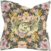 [sanluoli] Boho Style Flower Floral Monkey square silk scarf scarves funky head wraps for women for evening bufandas para mujer, Boho Style Flower Floral Monkey