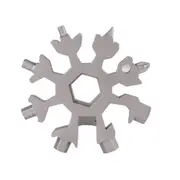 2Pc 18-In-1 Multi-Tool Outdoor Octagonal Snowflake Edc Tool Wrench Mini Screwdriver(White)