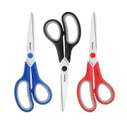 Scissors, iBayam 8" All Purpose Scissors Bulk 3-Pack, Ultra Sharp 2.5mm Thick...