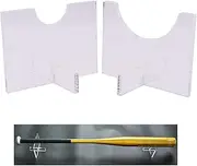 esowemsn A Set of 2pcs Clear Acrylic Baseball Bat Display Holder Horizontal Baseball Bat Brackets Desktop Display Shelf Holder Brackets Wall
