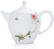 BAWHO Exquisite Teapot Hand-Painted White Porcelain Household Jade Porcelain Ceramic Teapot