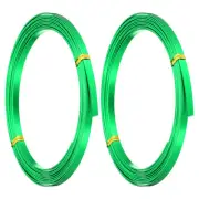 18 Gauge 5mm Wide Flat Wire, 10Ft 2 Roll Bendable Flat Bezel Wire, Dark Green