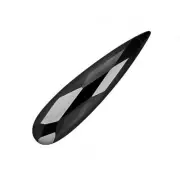 1PC Cubic Zirconia Flat Pear Briolette Pendant Earring Bead 7x28mm Black #64385