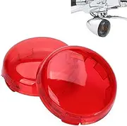 Vuzmode Round Motorcycle Set of 2 Smoke Turn Signal Light indicator, for Harley, 1986-2015 Smoked Lens, for Harley, XL883 48 Electra Glide Dyna Softail ect (Red) Motorbike Signal Lamp Shell(Red)