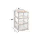 Household Drawer Storage Cabinet Rice Gray + Transparent 3 Layers