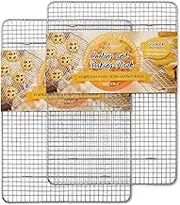 Hiware Cooling Racks for Baking - 11.8" x 16.5" - Stainless Steel Wire Cookie Rack Fits Half Sheet Pan, Oven Safe for Cooking, Roasting, Grilling 2 Pack