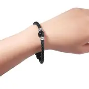 Mini Micro Cable Portable Leather Bracelet Wristband Beads Black For iphone Cable