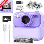 Kids Instant Print Camera – HD Video Toy Gift for Ages 3–12, Purple