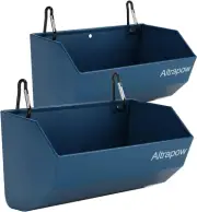 4.5 Quart Metal Goat Feeder with Clips and Nylon Tie Wraps, Hanging Metal Fence