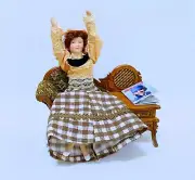 Dollhouse Miniature Pose-able Porcelain Lady Doll 1 :12 Scale (ONLY)