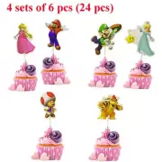 24pc Super Mario Cupcake Toppers Birthday Party Decoration