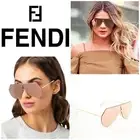 Authentic Fendi Eyeline Rose Gold Metal Aviator Mirrored Sunglasses FF/0193S