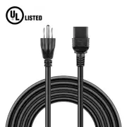 UL Listed 6ft Power Cord NEMA 5-15 to C19 14AWG Server AC Power Supply SJT Cable