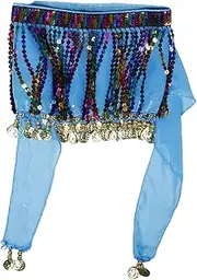 [Holibanna] Belt Pirate Costumes Outfits Clothing Halloween Costume Accessory Sequin Tassel Skirts Belly Dancing Outfit Hip Scarf for Belly Sequin Scarfs for Women Chiffon Black