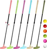[Wettarn] 6 Set Golf Putters for Men and Women Two Way Mini Golf Putter with 6 Golf Balls Kids Putter Bulk for Right or Left Handed Golfers Adjustable Length Golf Clubs Set
