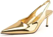 [heelchic] Women Slingback Pumps Shoes Slip On Kitten Heel Office Shoes Pointed Toe Work Dress Shoes