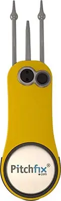 Pitchfix Fusion 2.5 Pin Golf Divot Tool - Yellow/White
