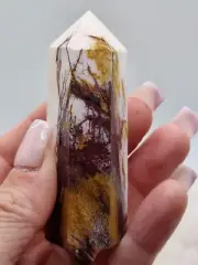 44g Yellow Purple Mookaite Crystal Tower Point Gemstone Healing Chakra