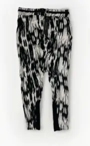 BNWT Decjuba Womens Pants Size M Harem Black White Drop Crotch Elastic Waist